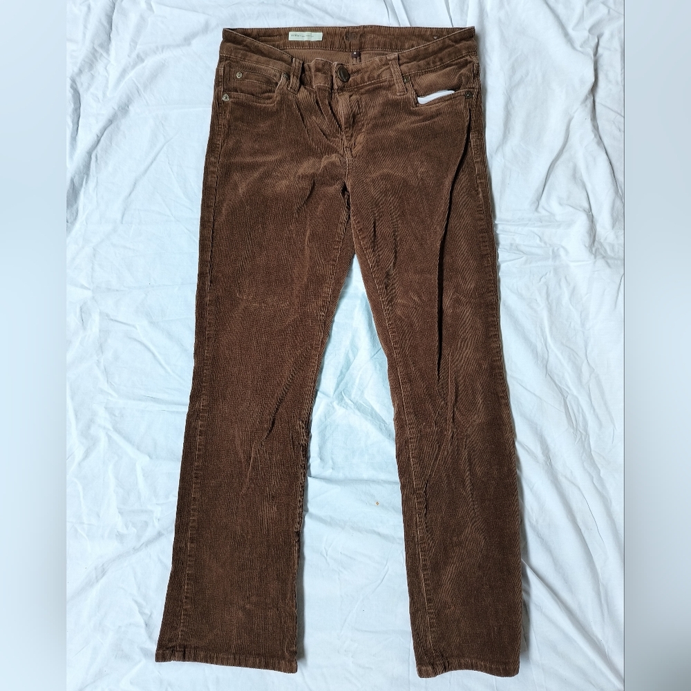 Farrah Women's Brown Corduroy Pants Baby Boot Cut Wide Leg